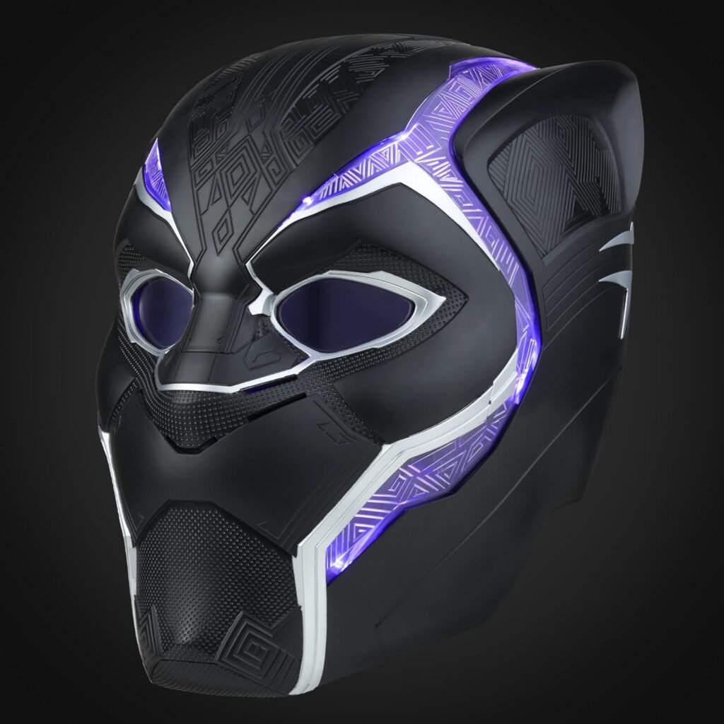 Marvel Legends Series Black Panther Premium Electronic Role Play Helmet with Light FX and Flip-Up Down Lenses, Collectible Roleplay Item