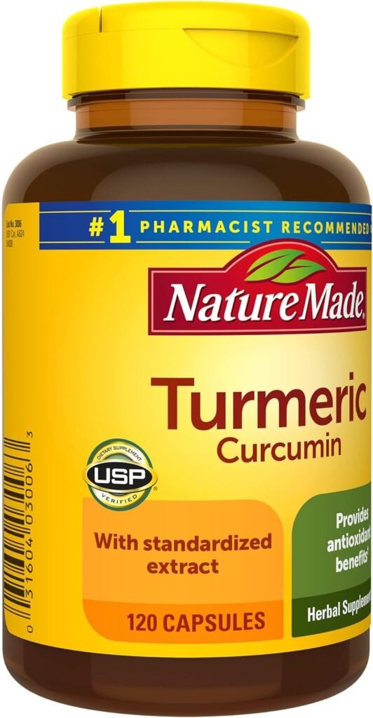Nature Made Turmeric Curcumin 500 mg, Herbal Supplement for Antioxidant Support, 120 Capsules, 120 Day Supply