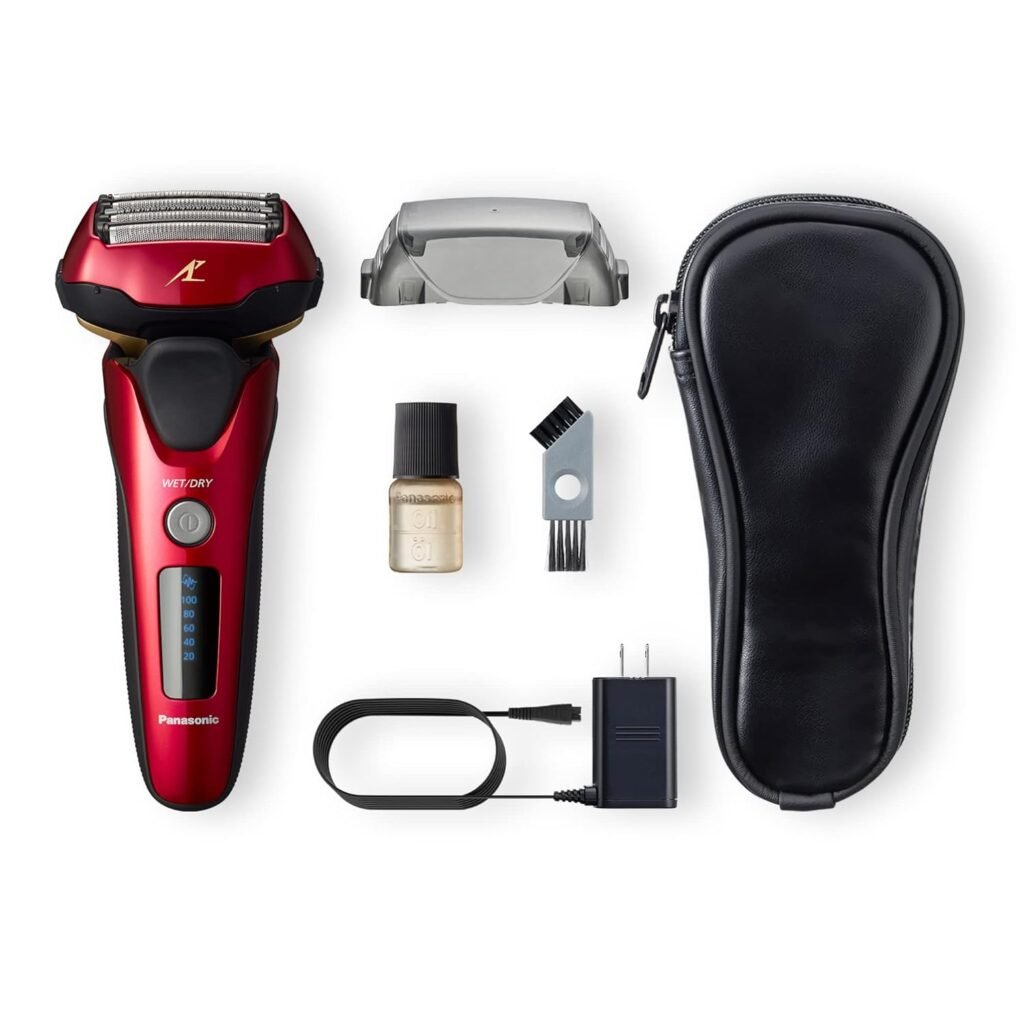 Panasonic Grooming Kit for Face, ES-ALV6HR + ER430K Bundle, ARC5 Five-Blade Electric Razor Plus Ear and Nose Hair Trimmer with Vacuum Cleaning System