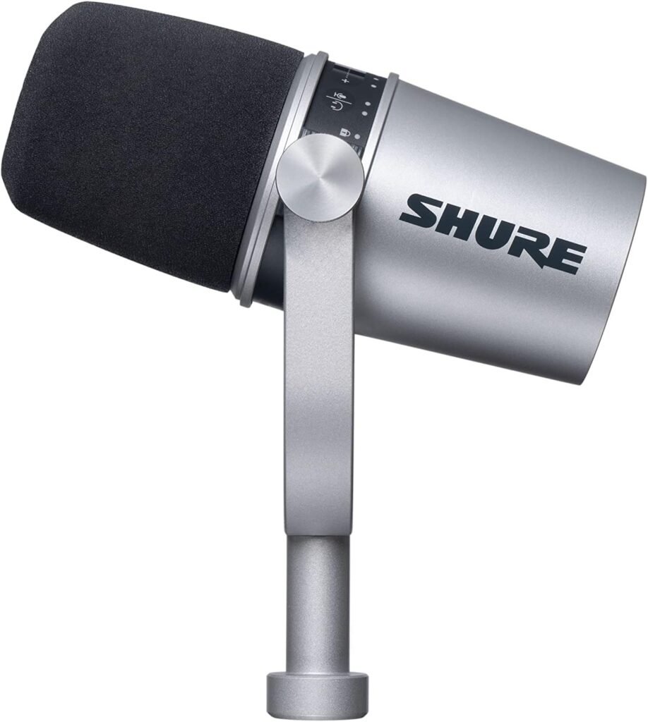 Shure MV7 USB Microphone for Podcasting, Recording, Live Streaming  Gaming, Built-in Headphone Output, All Metal USB/XLR Dynamic Mic, Voice-Isolating Technology, TeamSpeak  Zoom Certified – Black