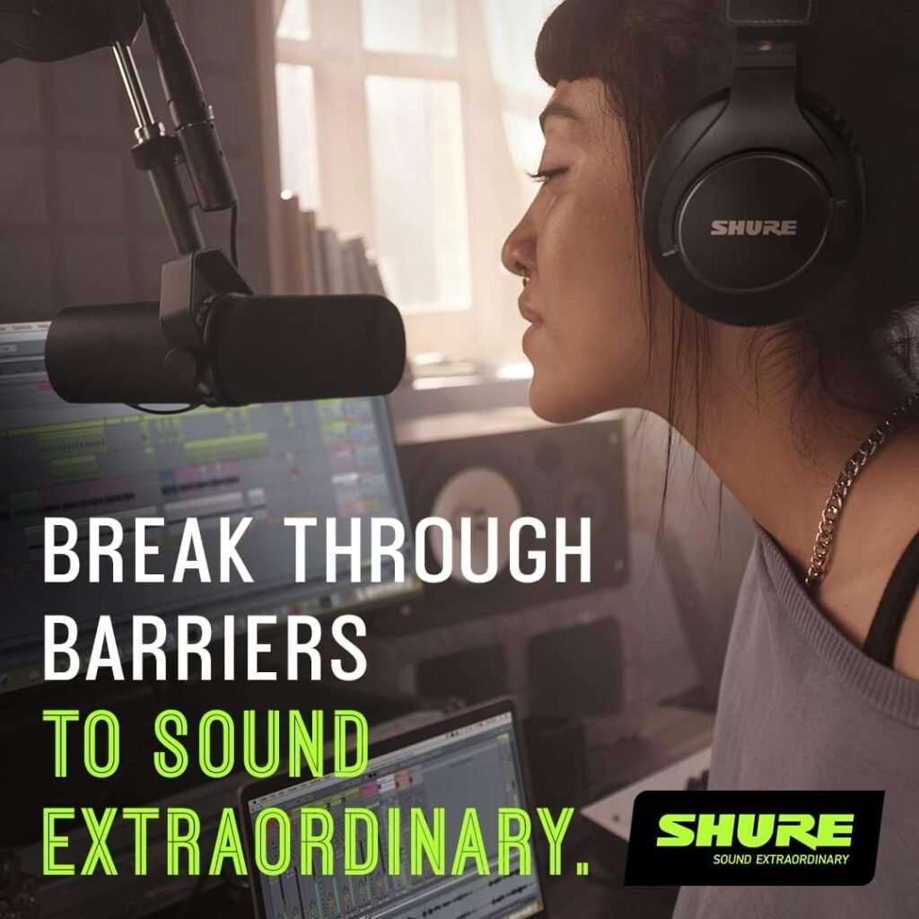 Shure SM7dB Dynamic Vocal Microphone w/Built-in Preamp for Streaming, Podcast,  Recording, Wide-Range Frequency, Warm  Smooth Sound, Rugged Construction, Detachable Windscreen - Black