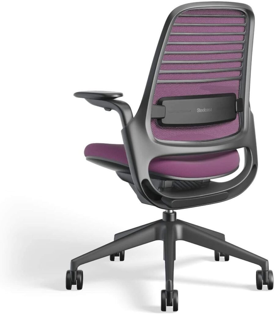 Steelcase Series 1 Office Chair - Ergonomic Work Chair with Wheels for Carpet - Helps Support Productivity - Weight-Activated Controls, Back Supports  Arm Support - Easy Assembly - Licorice