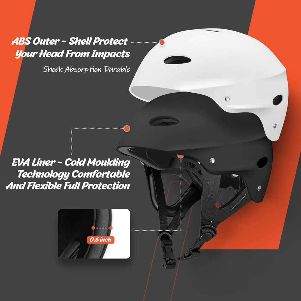 Vihir Adult Water Sports Helmet with Ears - Adjustable Helmet,Perfect for Kayaking, Boating,Surfing…