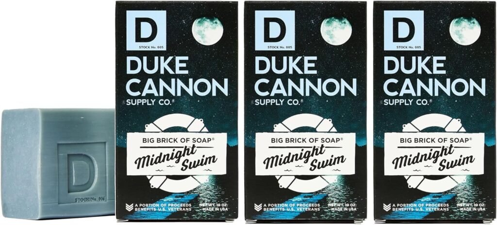 Amazon.com : Duke Cannon Supply Co. Big Brick of Soap Bar for Men Midnight Swim (Ocean  Green Scent) Multi-Pack - Superior Grade, Extra Large, Masculine Scents, All Skin Types, Paraben-Free, 10 oz (3 Pack) : Beauty  Personal Care