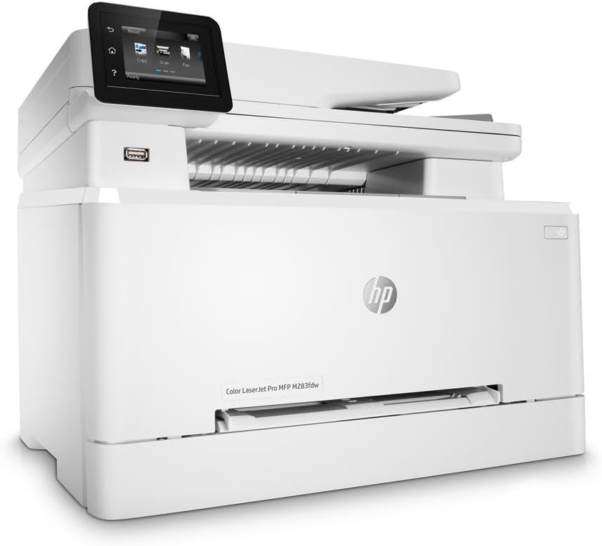 HP Color LaserJet Pro M283fdw Wireless All-in-One Laser Printer, Remote Mobile Print, Scan  Copy, Duplex Printing, Works with Alexa (7KW75A), White