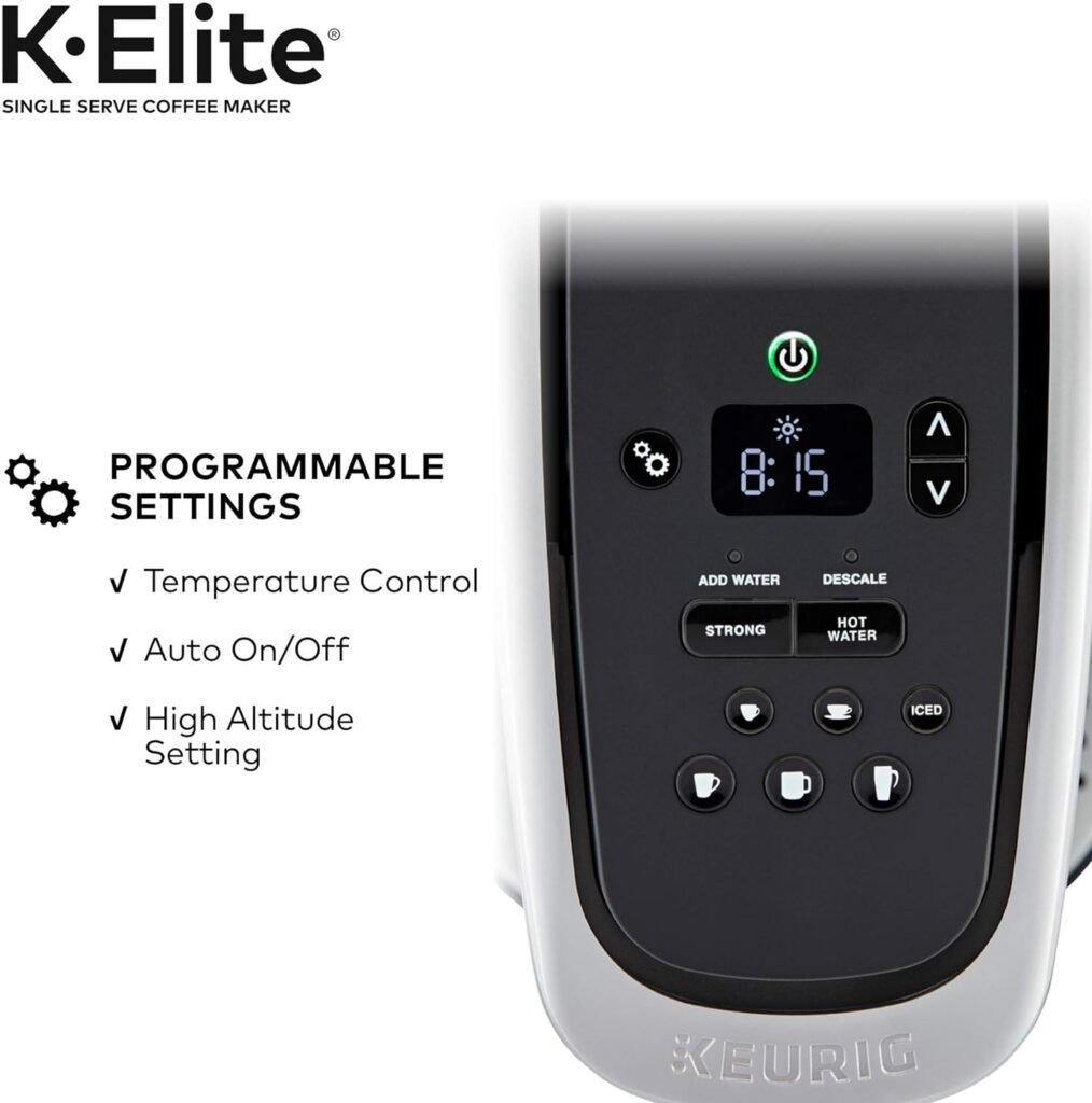 Keurig K-Elite Single-Serve K-Cup Pod Coffee Maker, Brushed Silver