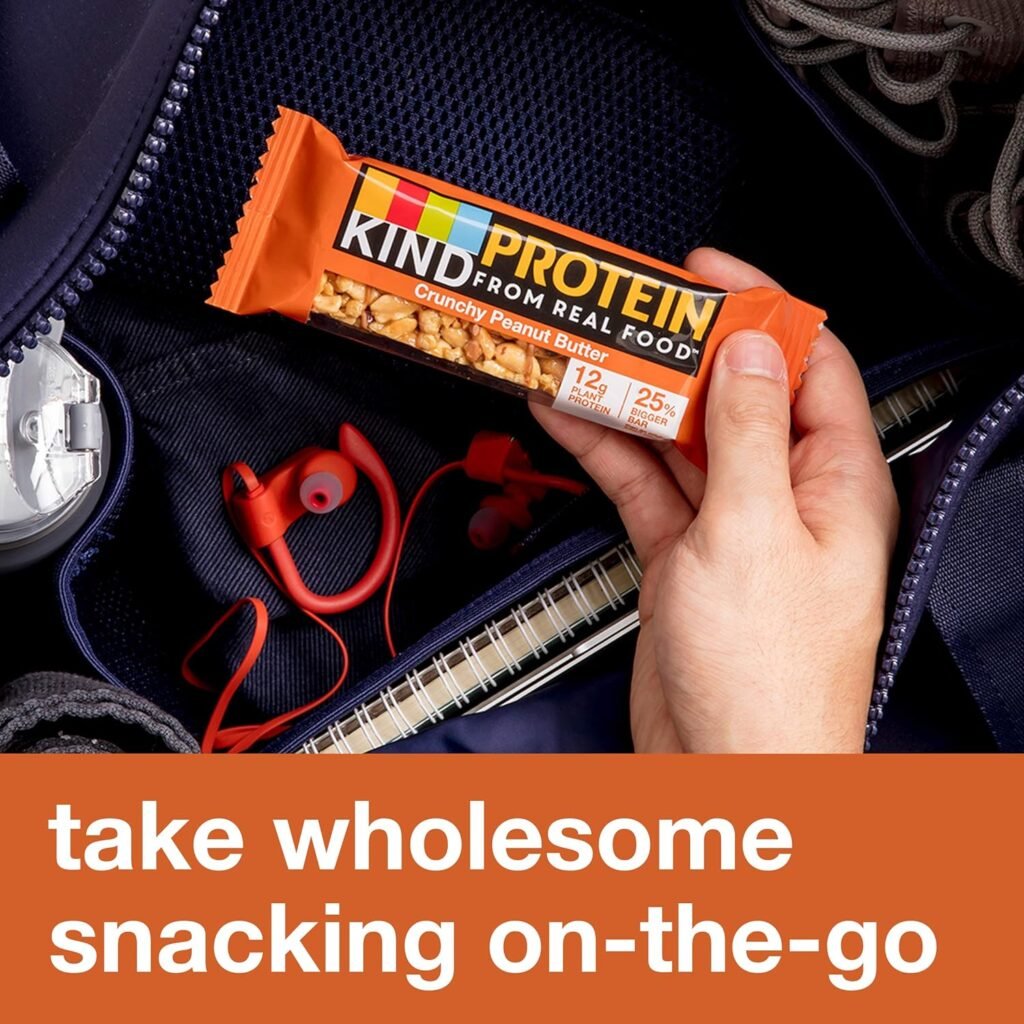 KIND Protein Bars, Crunchy Peanut Butter, Healthy Snacks, Gluten Free, 12g Protein, 12 Count