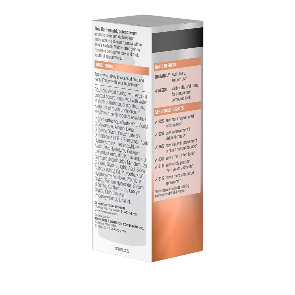 Neutrogena Rapid Firming Peptide Contour Lift Face Cream, Moisturizing Daily Facial Cream to visibly firm  lift skin plus smooth the look of wrinkles, Mineral Oil-  Dye-Free, 1.7 oz