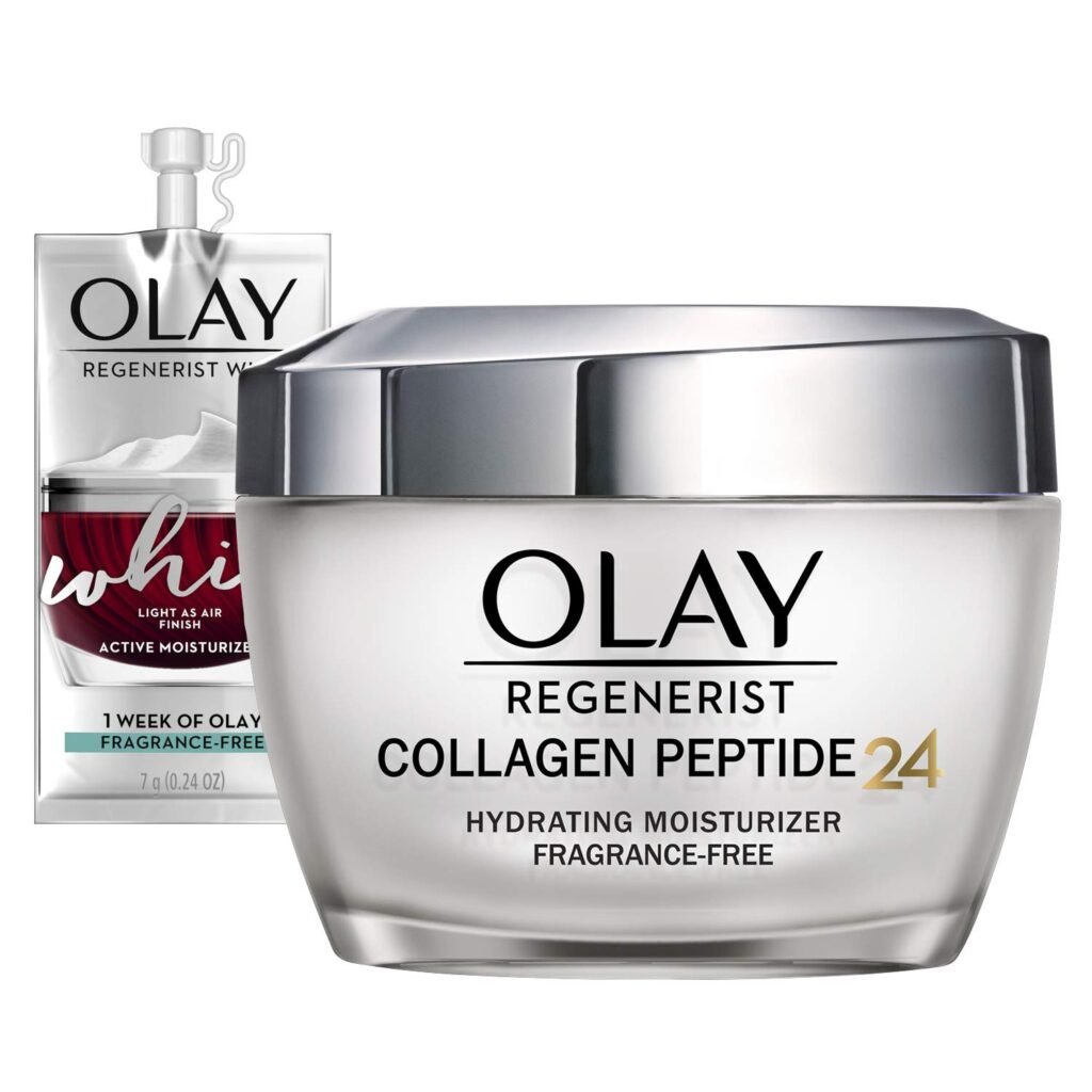 Olay Firm  Smooth Collagen Peptide Face Moisturizer, 2 oz Fragrance Free Firming Face Cream for Hydration and Skin Renewal, Recyclable Eco Jar Packaging