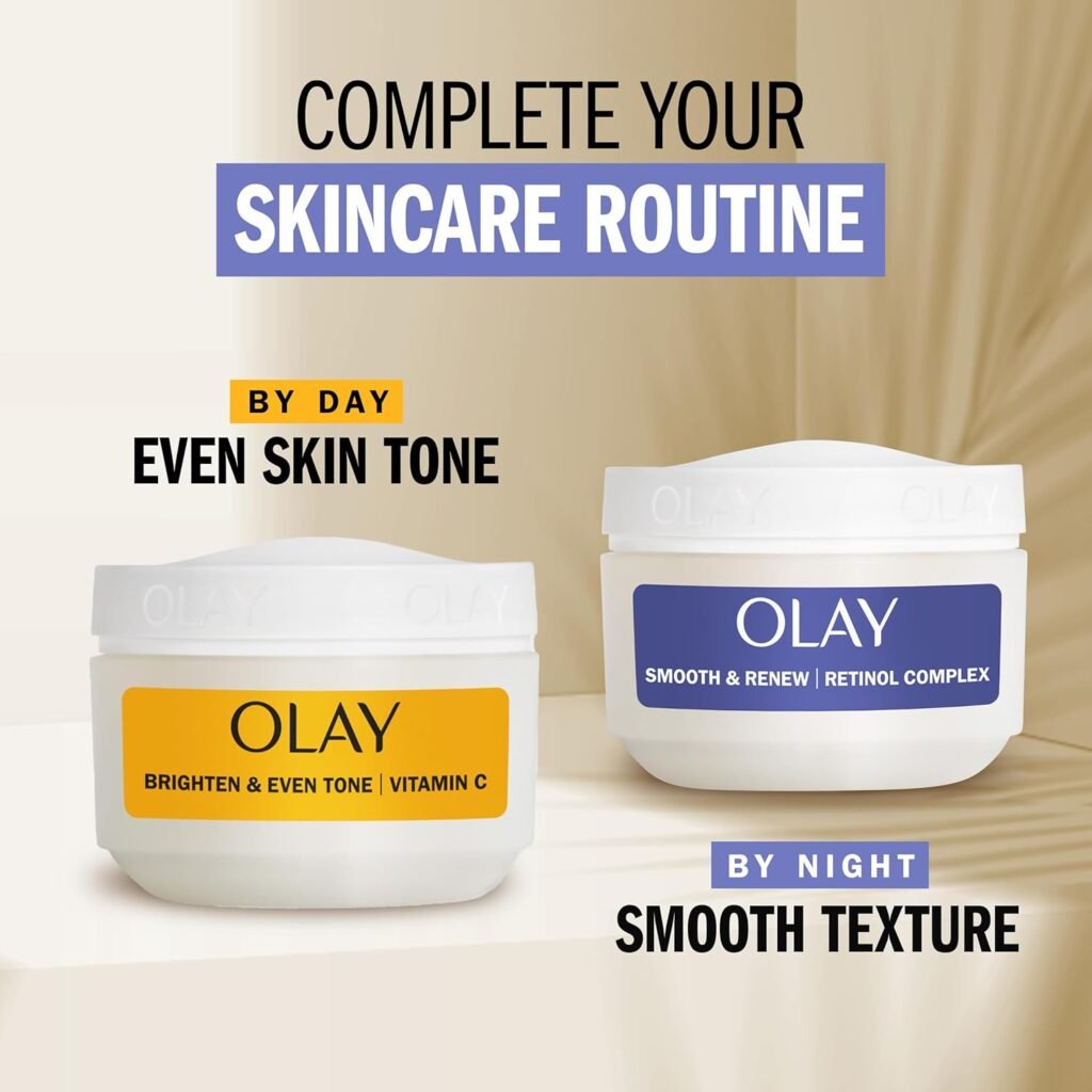 Olay Smooth  Renew Retinol Face Moisturizer, 2 oz Fragrance Free Night Cream for Fine Lines and Wrinkles with Retinoid Complex, Recyclable Eco Jar Packaging, Value Size