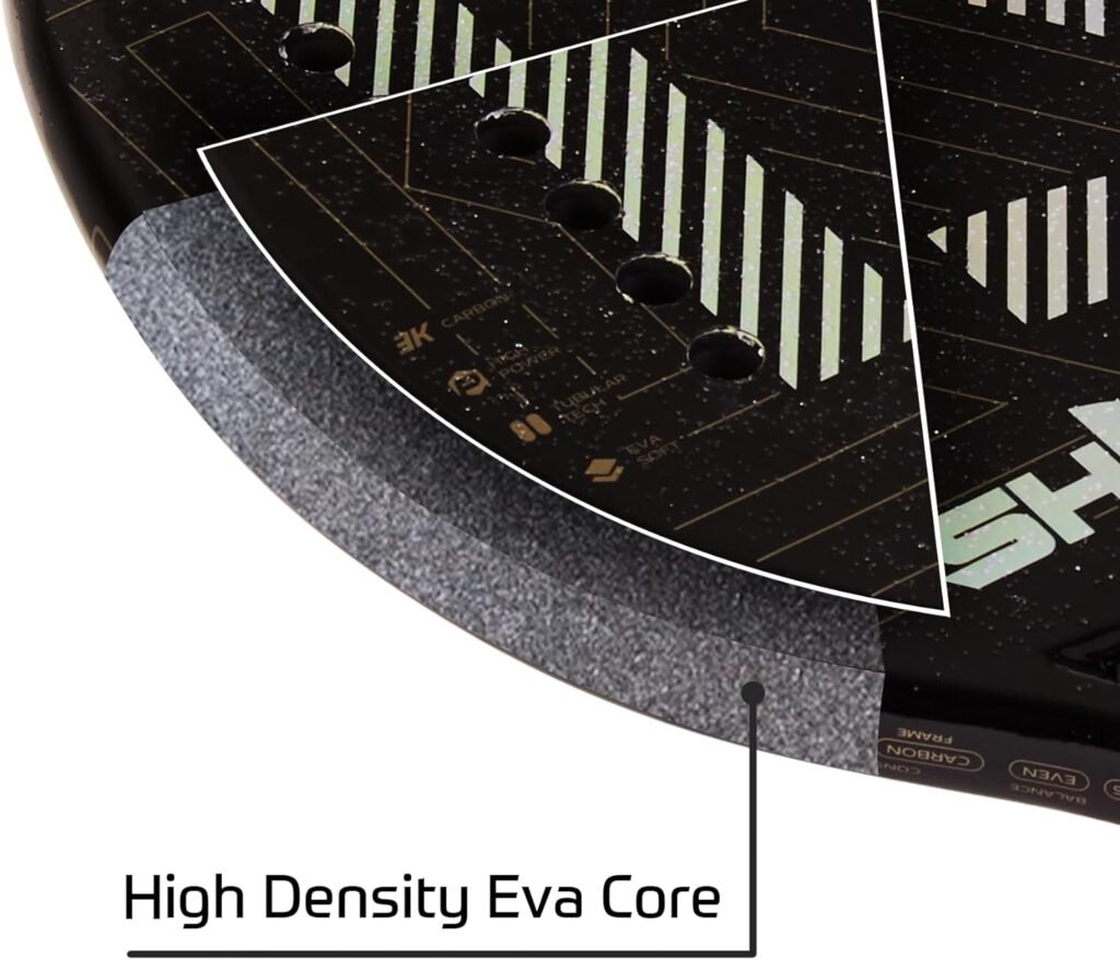 Shark Elite - Professional Beach Tennis Racket | 3K Carbon Fiber Face | EVA Soft Core | 21mm Thickness | Micro-Granule Texture