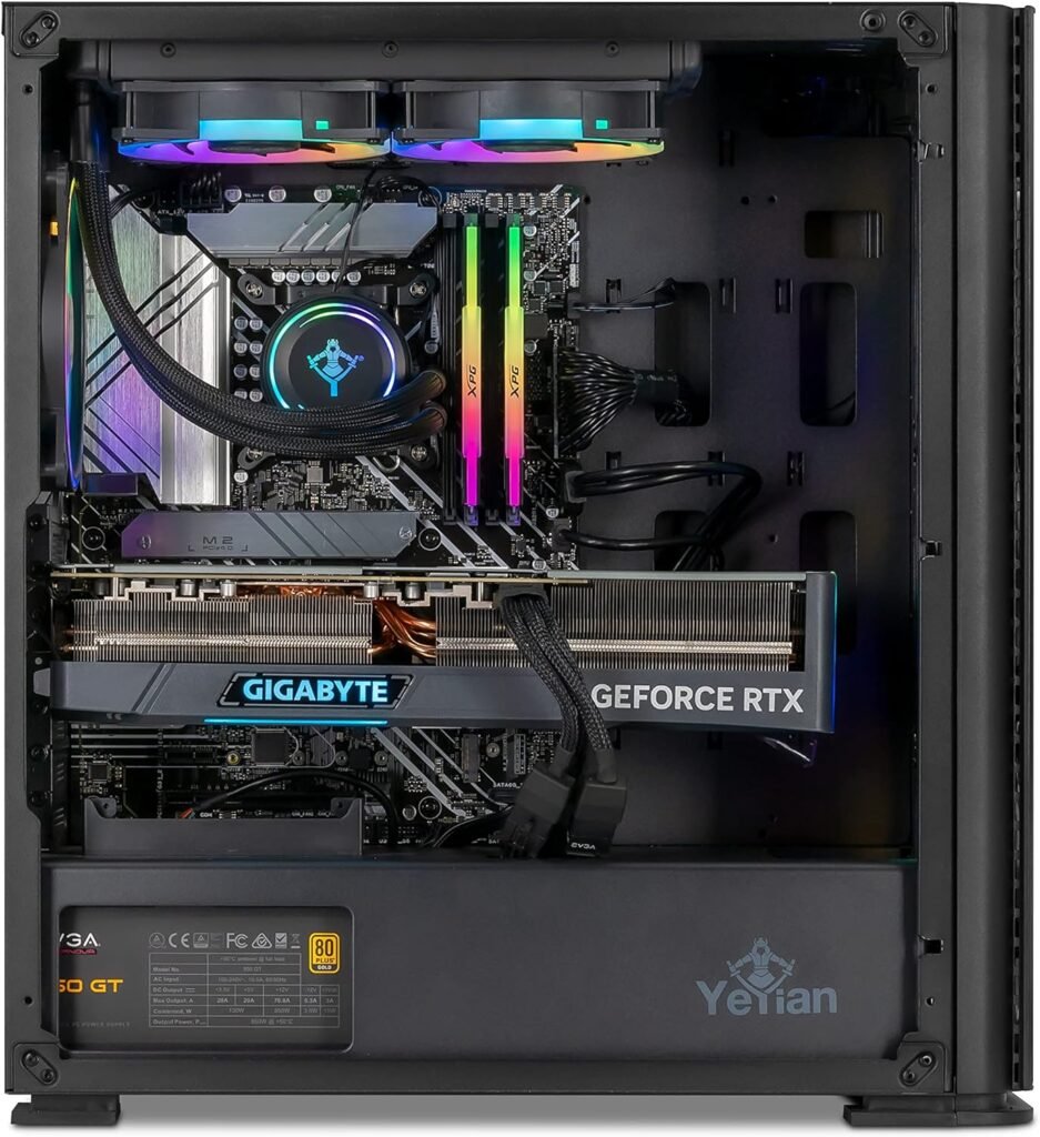 YEYIAN Gaming PC Intel 13th Gen Desktop Computers,Yari II X13 i7 13700KF (i9 12900K), Nvidia Geforce RTX 3070 Ti 8GB, 16GB DDR5 4800Mhz, 1TB NVMe SSD, VR Ready, 850W PSU, Liquid Cooler, Win 11 Home